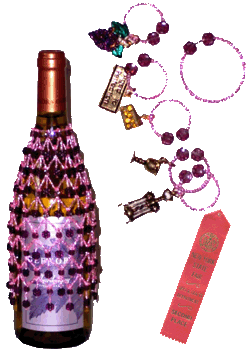 Wine Bottle Cover and Charms